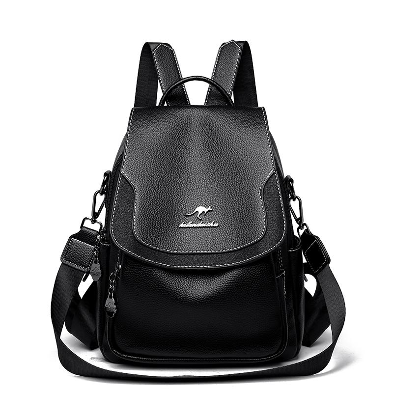 

Черный рюкзак Женский рюкзак большой емкости Портативная дорожная сумка чёрный