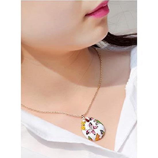 Jewellery Sets for Women Enamel Necklace Pendant Jewellery Set with Earrings For Girls/Women