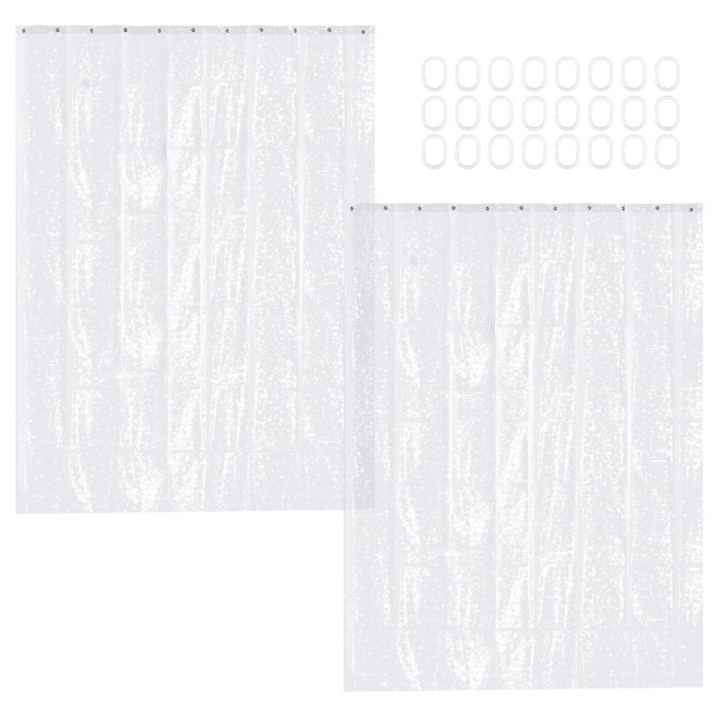PEVA Shower Curtain Waterproof Plastic Clear Bath Curtains Transparent/Colorful Bathroom Curtains Mildew Home Luxury with Hooks