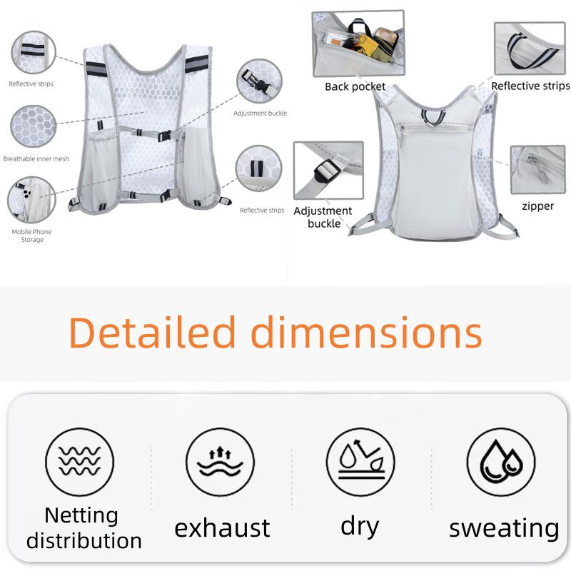 Lightweight Outdoor Mountaineering Vest with Phone Pocket for Running, Cycling, and Hiking - Includes Water Bottle Holder