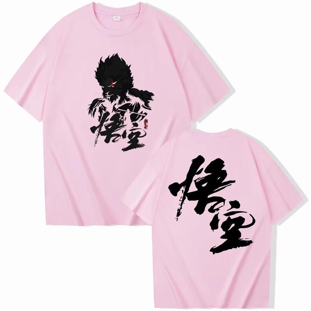 Black Myth Wukong Sun Wukong T-shirt O-Neck Short Sleeve Shirts Fans Gift