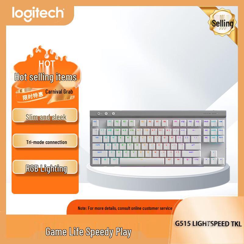 

Logitech G515 LIGHTSPEED TKL Low-Profile Wireless Gaming Keyboard