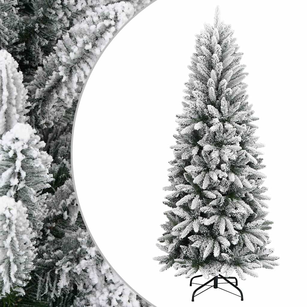 vidaXL Künstlicher Weihnachtsbaum Beschneit 120 cm PVC&PE grün