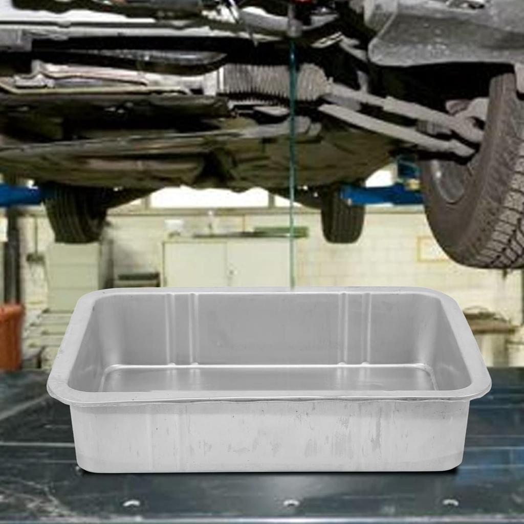 Qinlorgo Oil Drain Pan,Oil Drain Pan Leak Free Portable Universal Metal Construction Automotive Oil Change Container(5L)