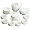 Goat Jade White Porcelain Kung Fu Tea Set Home Brewing Teapot Covered Bowl Chinese Light Luxury Brewing Tea Cup Office Guests