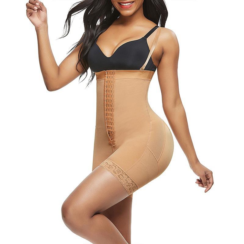High Waist Shapewear Bodysuit With Zipper Buckle Tummy Control Butt Lifter