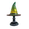 Stained Glass Witch Hat Lamp, Spooky Fun Handmade Hat Shape Lights, Nightstand Night Light With Mystical Charm