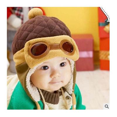 Cappello da Bambino da Pilota con Paraorecchie e Occhiali - Caldo Velluto per Protezione Invernale