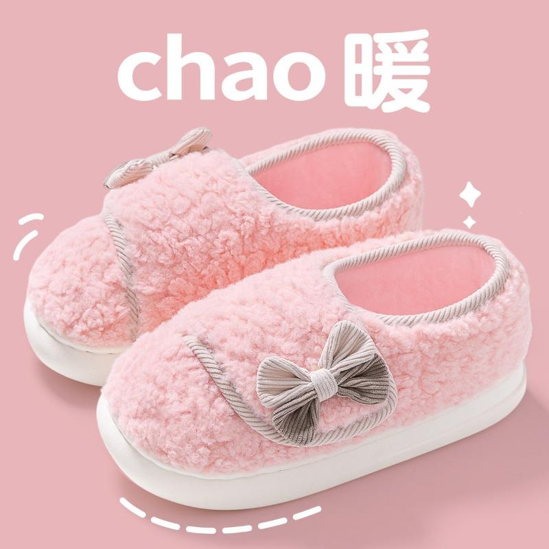 Non-slip confinement shoes autumn and winter thick-soled plush bag and new pregnant women postpartum spring and autumn household cotton slippers women