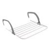 Washing Lines Balcony Indoor Outdoor Telescopic Clothes Pole Folding Drying Rack Gray Big Size