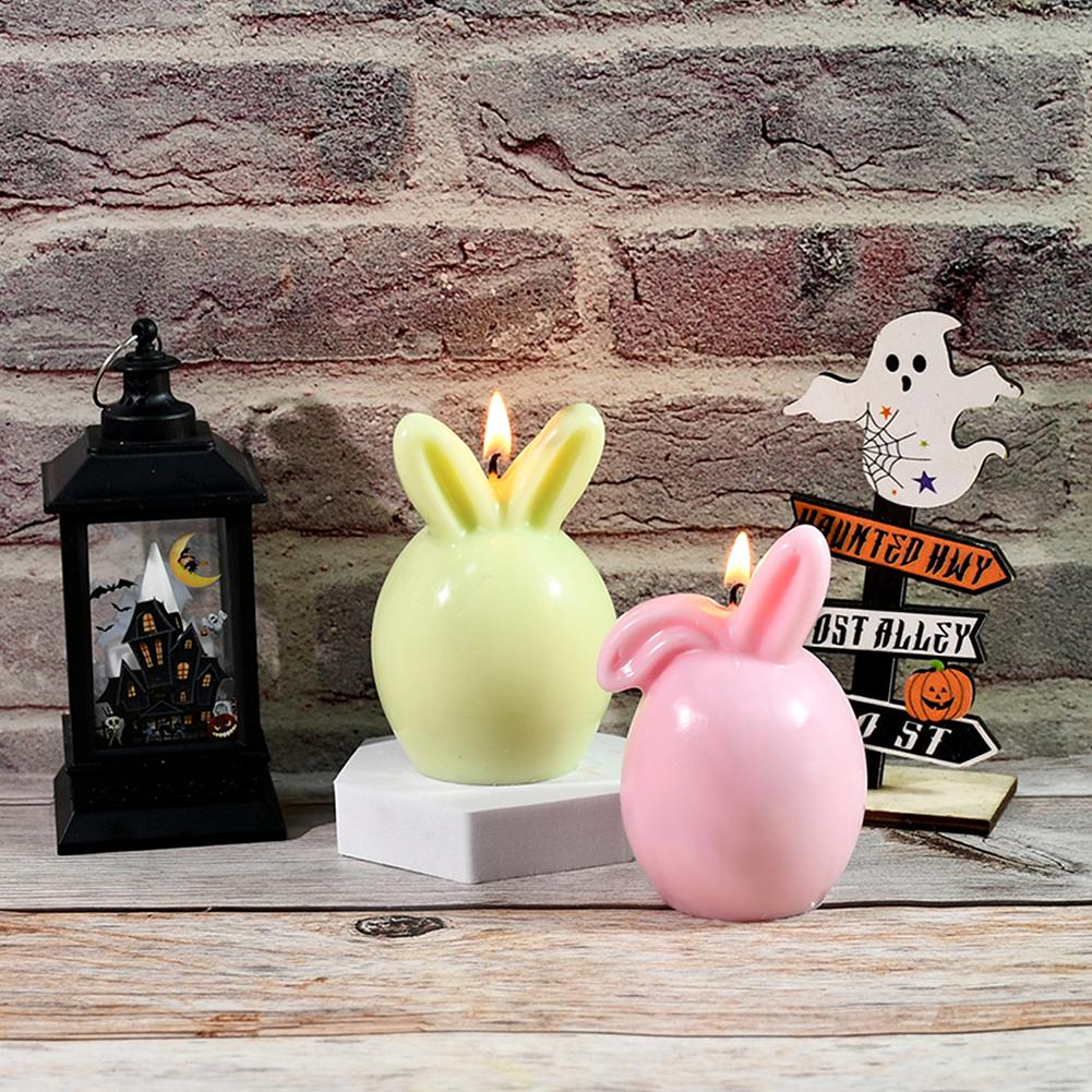 Easter Rabbit Casting Mould Silicone Bunny Aromatherapy Candle Mold DIY Rabbit Candle Making Mould for Party Decoration
