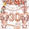 Rose Gold Digital Birthday Balloon Set, Rose Gold Digital Birthday Party Ornament Flag Balloon Set