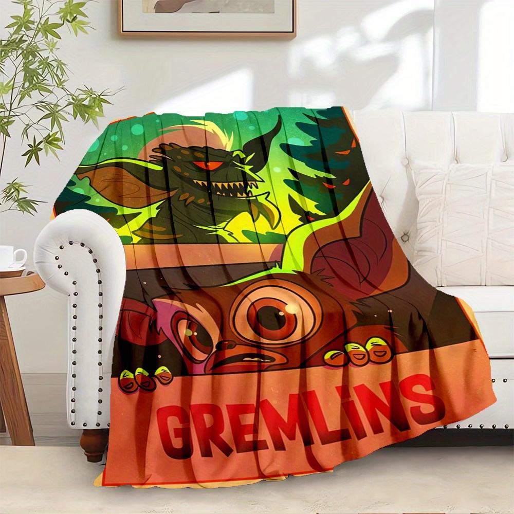 

For Gremlins,Horror,Fantasy-Themed Flannel Blanket, Glam Style, Digital Print, All-Season Comfort, Tear-Resistant, Knitted Craftsmanship, Po 100x150cm