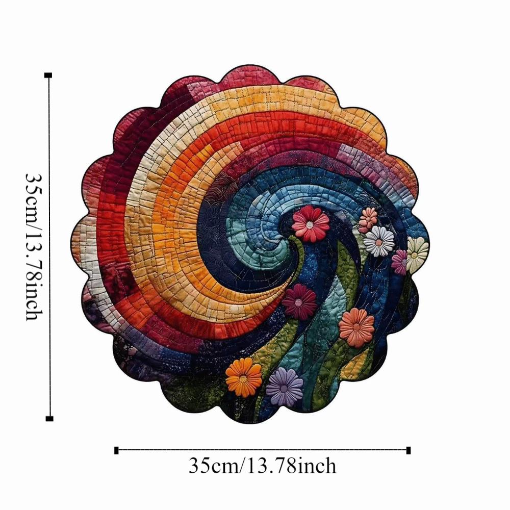 35cm Floral Print Linen Placemats 2D Printed Coaster Table Mats Bohemian Style Placemats Kitchen