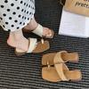 Summer new French niche going out sandals high value toe cool 2025 vacation retro woven slippers women