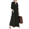 2023 European/American Style Long-Sleeve Cotton Linen Lapel Shirt Dress with Pockets