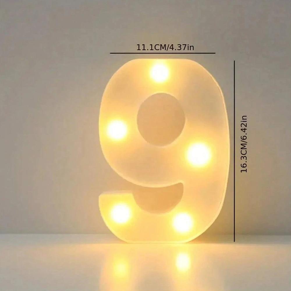 Number 0-9 LED Lights Luminous  Lamp Wedding Decorative Night Light Birthday Party Bedroom Home Decoration