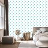 Hearts Wallpaper White, Celadon and Turquoise 50x1000
