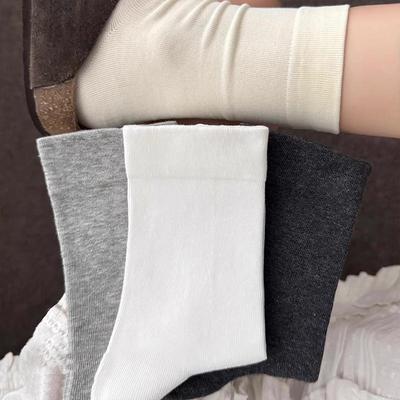 Damen nahtlose Socken aus reiner Baumwolle: Weich, Haftend, Lockerer Bündchen, Postpartal, Schweißabsorbierend, Geruchshemmend, Anti-Pilling.