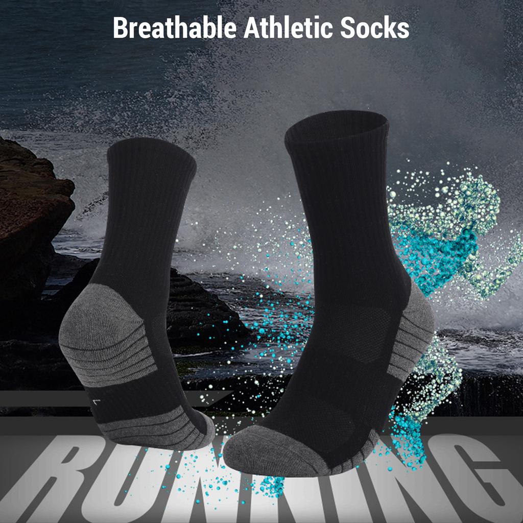 Breathable Comfortable Thicken Crew Socks Outdoor Hiking Trekking Walking Wicking Athletic Socks