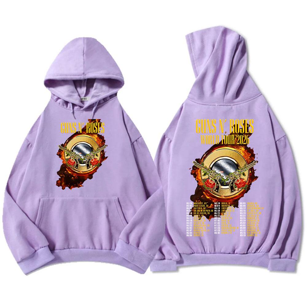 GUNSN' ROSES World Tour 2026 Hoodies Winter Long Sleeve Fashion Hooded Sweatshirts Hip Hop Unisex Streetwear Fleece Men Clothing