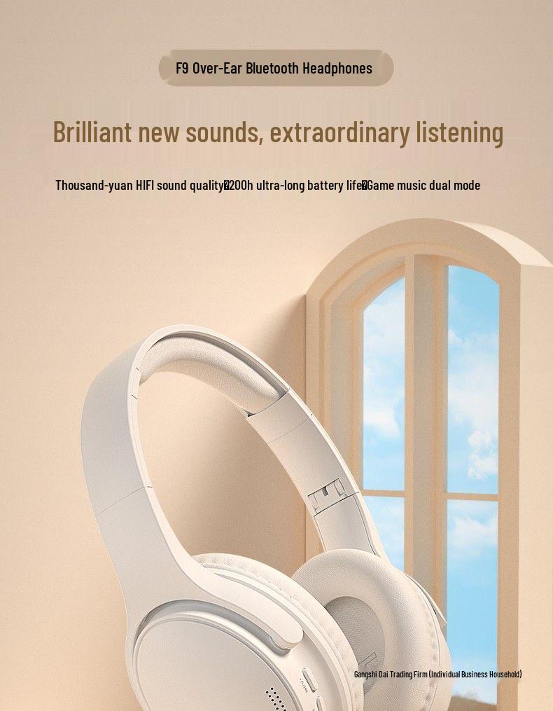 200-Hour Bluetooth Over-Ear Noise-Cancelling Wireless Gaming Headphones for Sports & Mobile