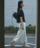Step Around Belted H-Line Skirt_White