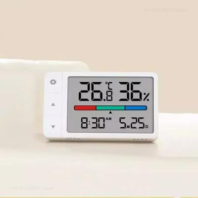 MiaoMiaoCe Termômetro Higrômetro Inteligente Medidor Relógio Multifunção Display Digital Sensor de Estação Meteorológica para Casa