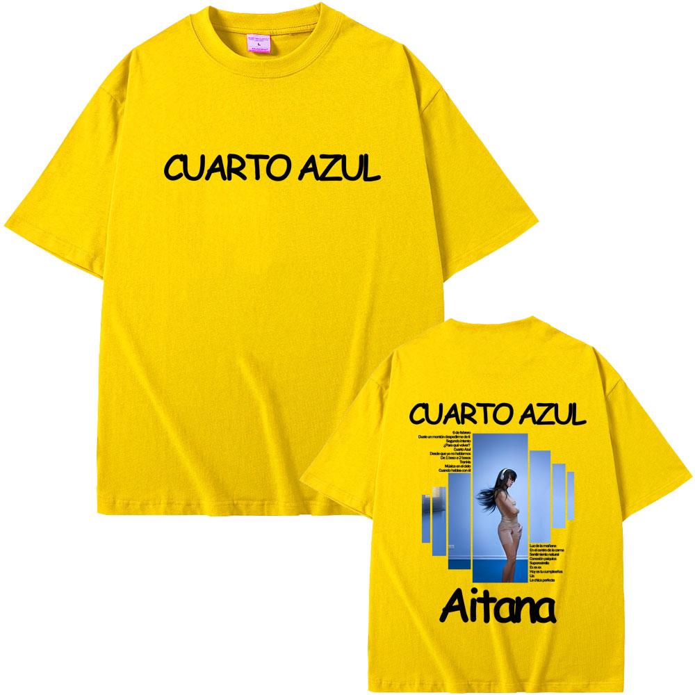 Singer Aitana Cuarto Azul Album Graphic T Shirt Men Women Fashion Aesthetic Short Sleeve Tshirt Cotton Casual Oversized Tshirt