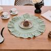 Solid Color Ruffled Placemat Cotton Table Napkin Cloth Practical Round Napkin  Dining Table