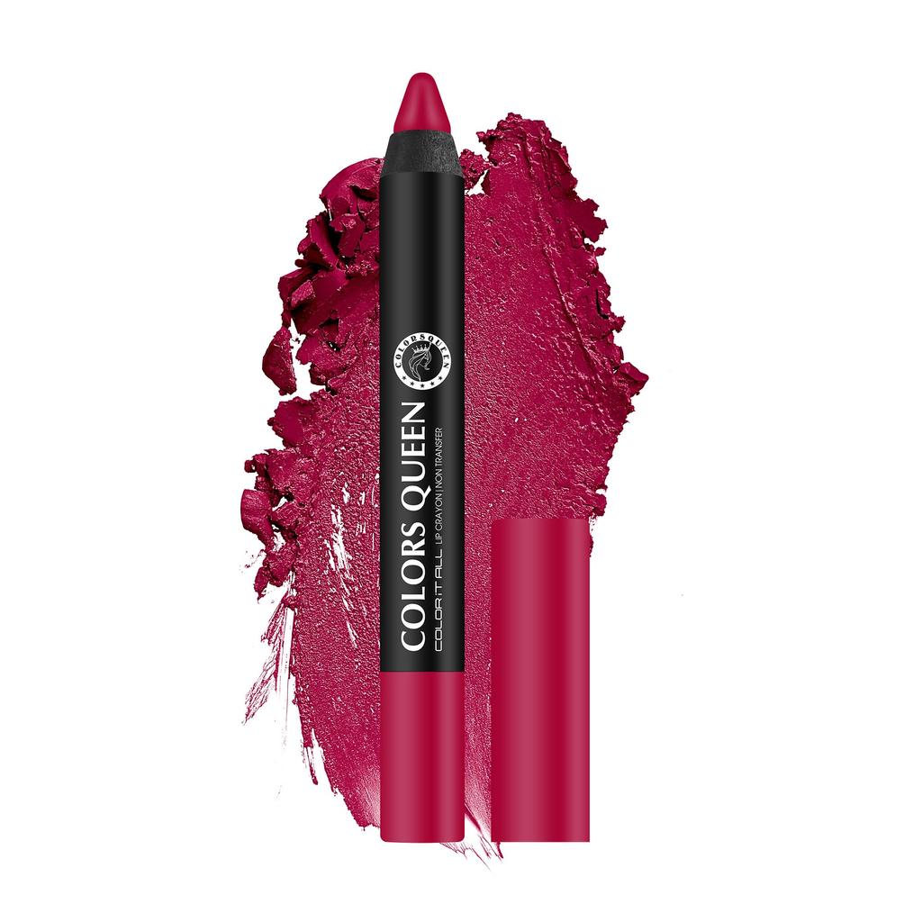 Colors Queen Color It All Long Lasting Crayon Lipstick | Up to 18 Hours Stay | Creamy Matte Finish | Waterproof & Light Weight| Smudge Proof & Non-T