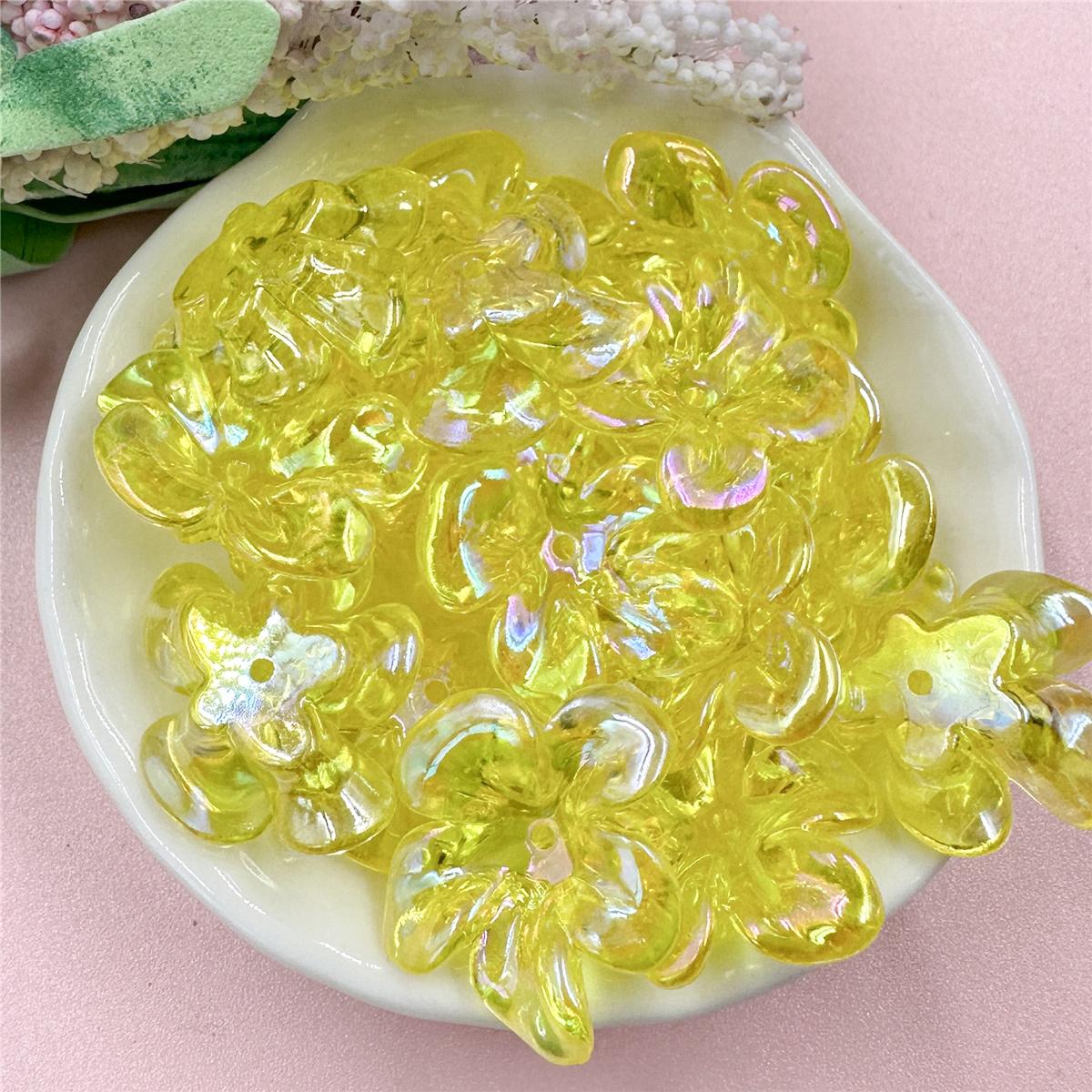 

Необычные ожерелья с маркировкой ювелирных изделий, большие цветочные бусины, модные УФ-цвета, акрил 21,4*23,6 мм для серег, прозрачные 10 шт., материалы ручной работы своими руками