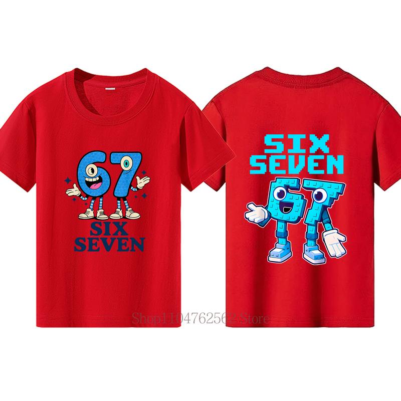 Six Seven Teenager Tshirts Summer Boys Girls Casual Fashion Colorful Short Sleeve Tops ONeck Children Tees Funny Kids Tshirts