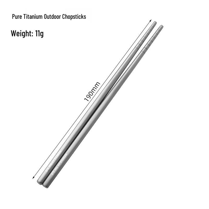Titanium Cutlery Set: 4-Piece Fork, Spoon, Knife & Chopsticks for Outdoor Camping