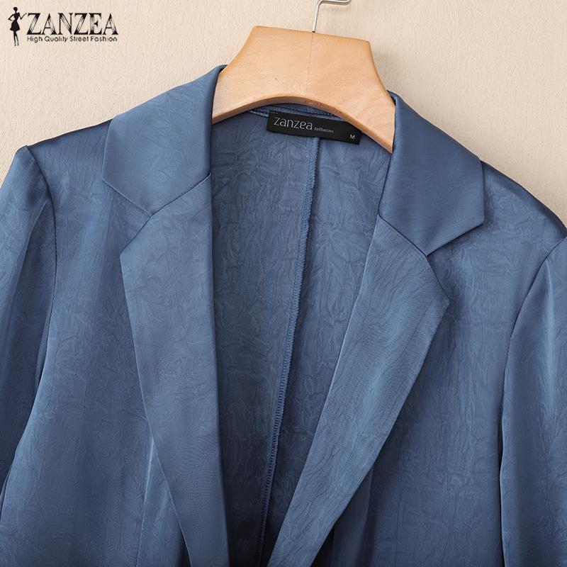 ZANZEA Women Casual Turn Down Collar Loose Thin Cardigan Tops
