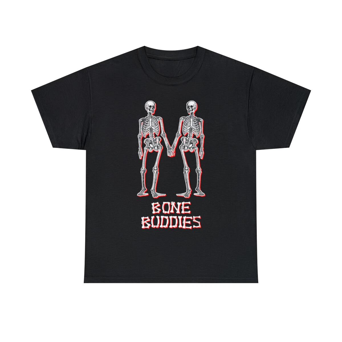 Bone Buddies Funny Skeleton Graphic Tee Shirt, S-5XL M