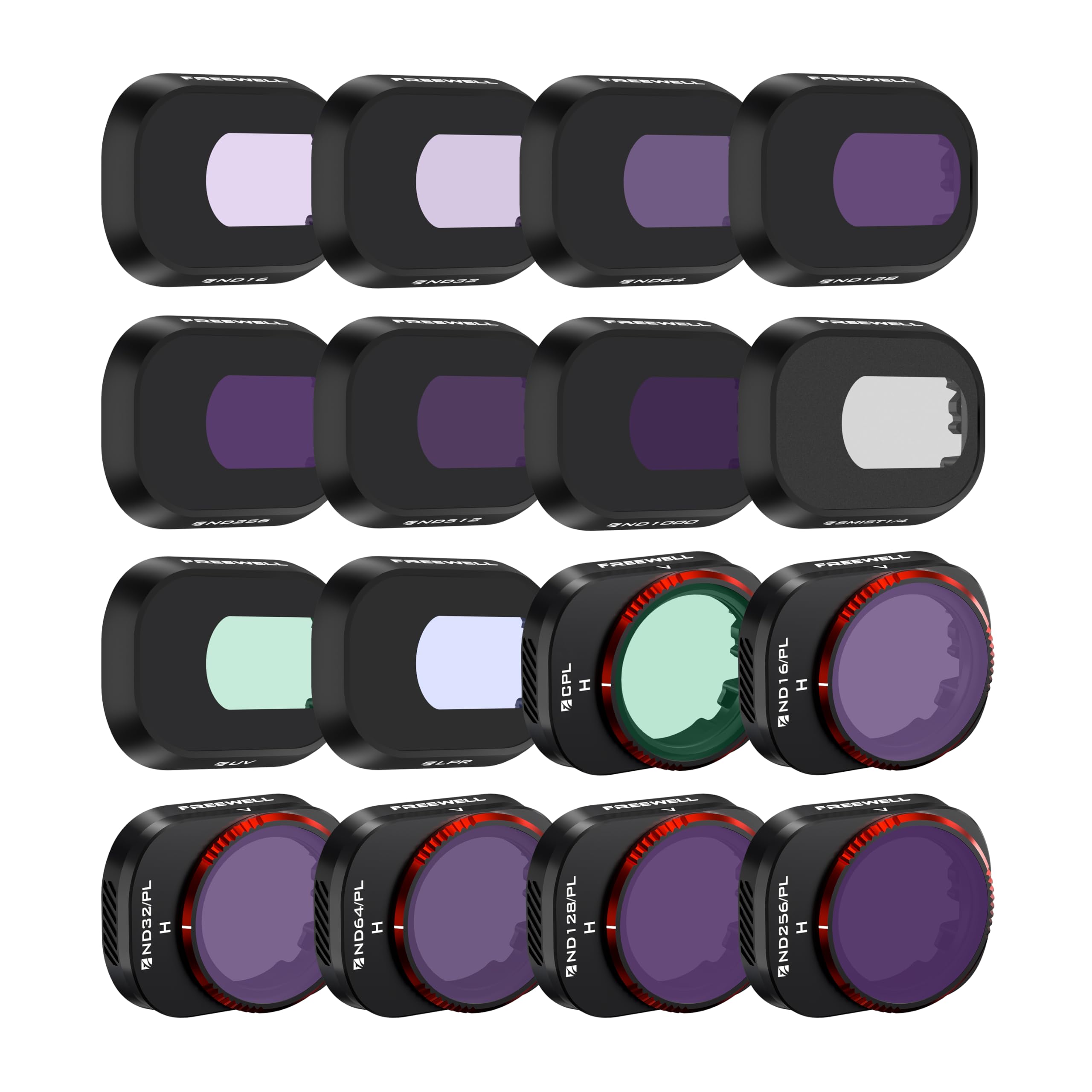

Freewell 16 Pack Mega Snow Mist Light Pollution Filters for DJI Mini 4 Pro ND, ND/PL, CPL, UV, 1/4,