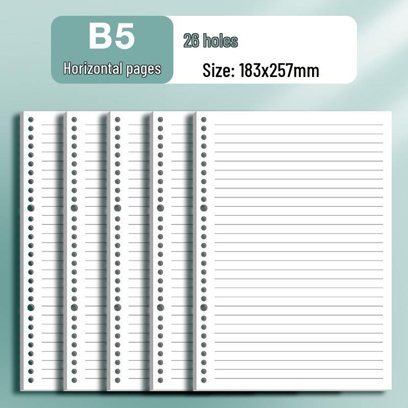 Thickened Loose-Leaf Refill Paper: B5, A5 Grid, A4 for Notebooks
