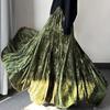 Retro Women's Velvet Long Skirt  Printed Velvet Skirt Autumn and Winter Thick Flared A-Line Skirt