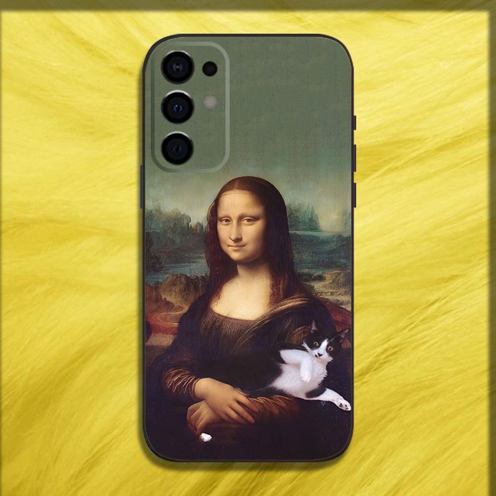 M-Mona Lisa Pat Dog Kunst Handyhülle Für Samsung S24,S21,S22,S23,S30,Ultra,S20,Plus,Fe,Lite,Note,10,9,5G Schwarzes Weiches Cover