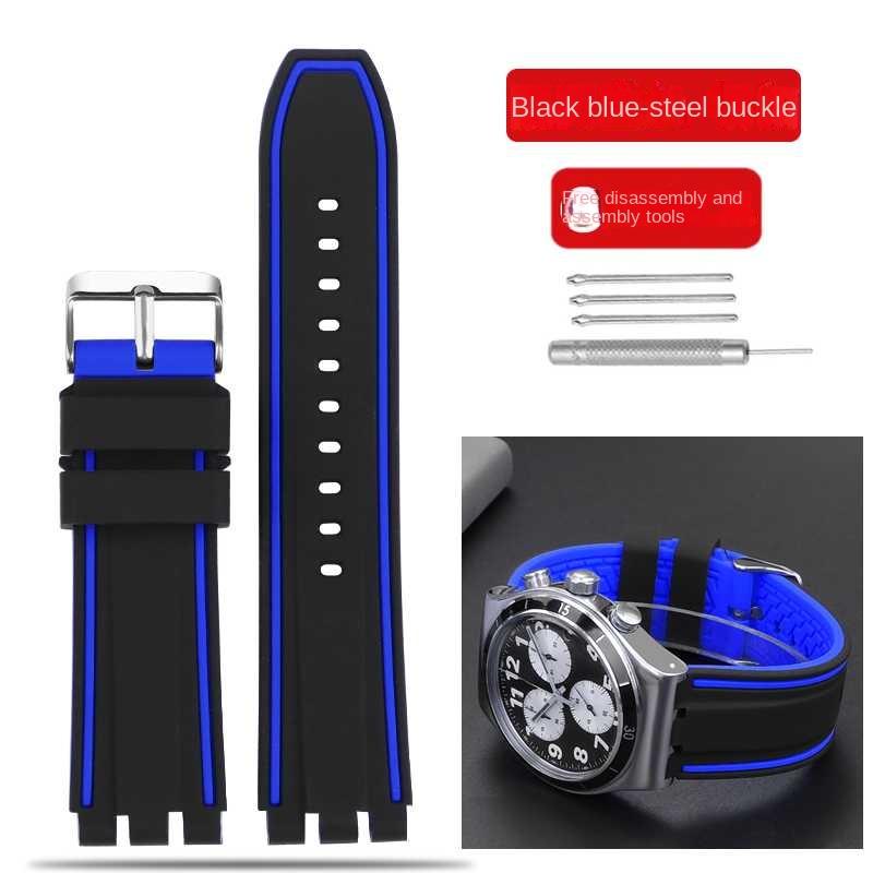 

High quality rubber strap Suitable for Swatch Men s Watch Strap YVS400 YVS451 YVB404 Silicone Watch Strap 21mm 19mm