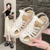 Muffin Thick-soled Bag Head Sandals Women's New Summer with Skirt Woven Shoes Women's Beach Pig Cage Shoes