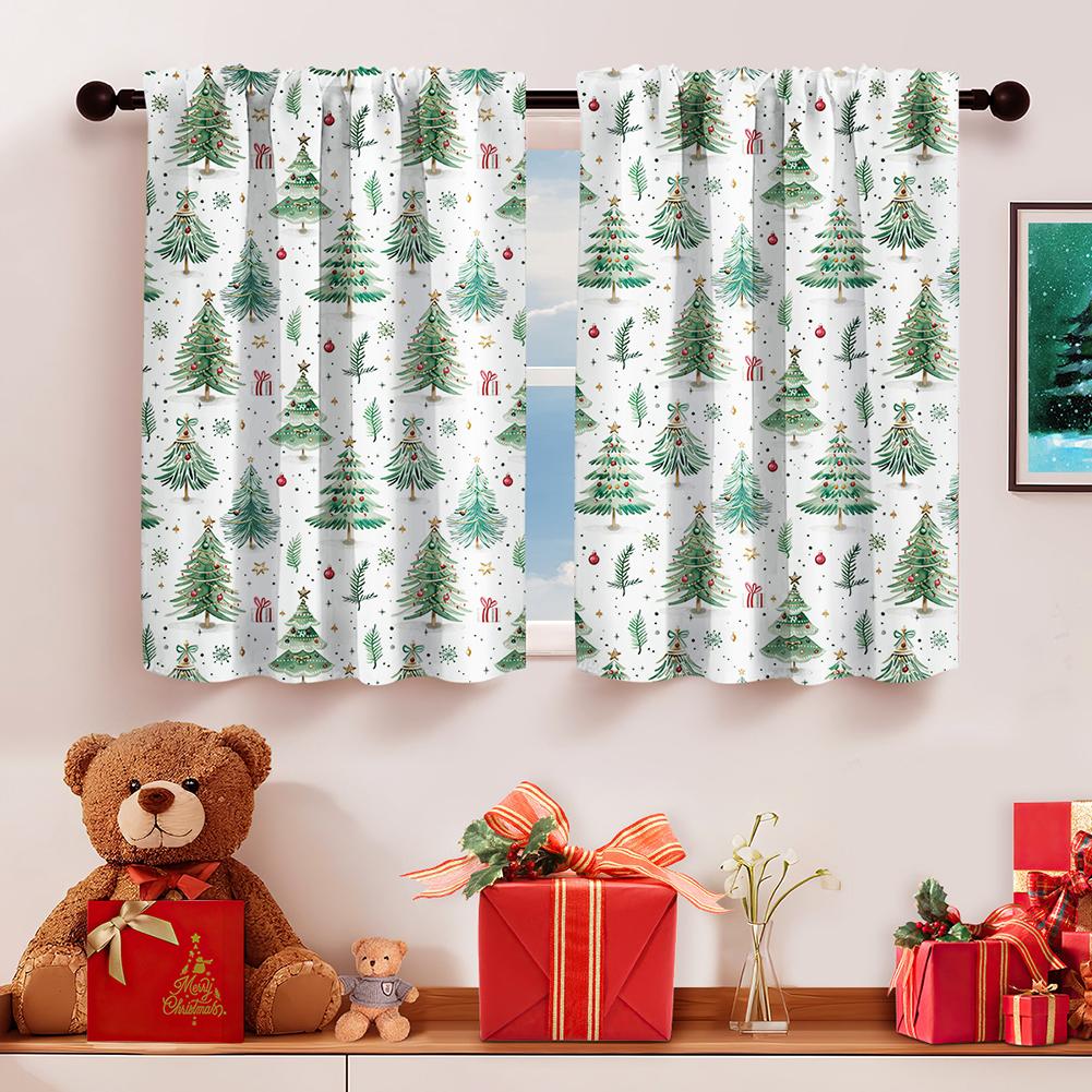 Blackout Partition Curtain Christmas Short Curtain