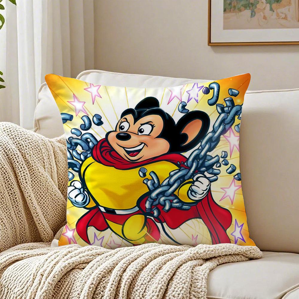 Cartoon TThe Mighty Mouse Playhouse Cushion Cover Pillowcase Antidustmite living Room Sofa Decor Cushion Room