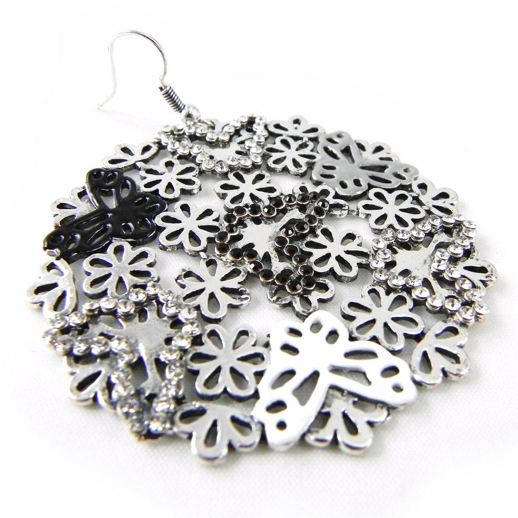 NOA [H1945] - Boucles créateur 'Vahiné' noir argenté