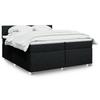 Vidaxl Continental Bed With Mattress, Black, Fabric, 200X200 Cm
