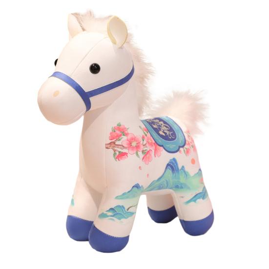 Yousheng Lucky Horse Plush Toy 2026 Chinese Zodiac Year of Horse Mascot Traditional New Year Gift for Home Office Car Holiday Festival Celebration