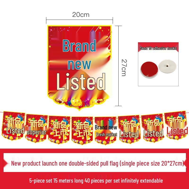 Grand Opening Celebration Bunting: Store Anniversary Decorations & Hanging Flags for Mall or Supermarket