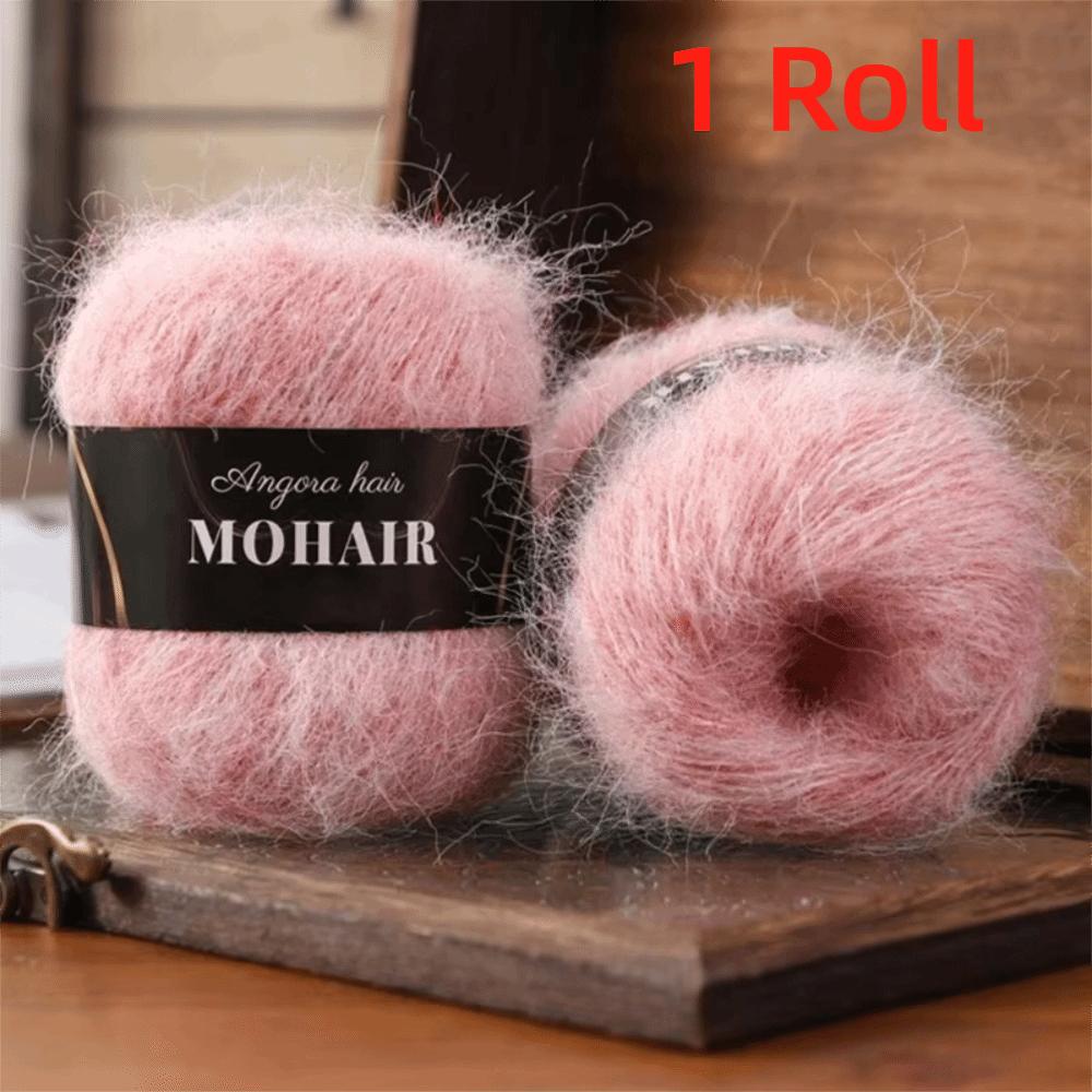 Cotton Blended Alpaca Mohair Yarn Soft Fluffy Handmade Hand-Knitted Yarn Long Haired Crochet Yarn Hand Crochet