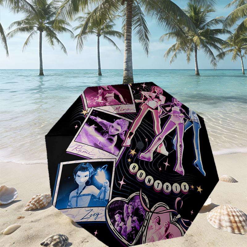 KPop Demon Hunters Print Umbrella Automatic Opening/ Closing - Portable Foldable Design - Daily Use for Travel/Outdoor - Gift for Birthday